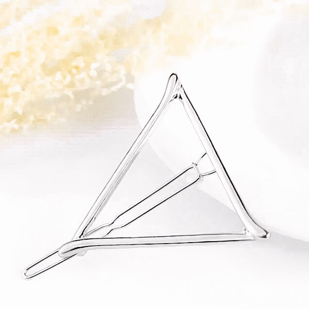 ⚜️𝟯𝟬%𝗢𝗙𝗙 𝗯𝘂𝗻𝗱𝗹𝗲𝘀 𝟯+⚜️ NEW Triangle Classic Minimalist Style Barrette - Picture 10 of 12